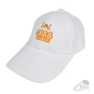 ปักหมวก หมวกพรีเมี่ยม หมวกแก๊ปผ้าพีช หมวกปักโลโก้ Crab na cub