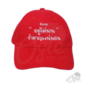 หมวกปักชื่อ-หมวกผ้าพีช-cotton-ปักชื่อทีม-1