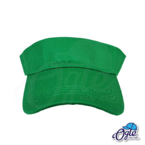 หมวกวิ่ง-หมวกใส่วิ่ง-หมวกครึ่งใบ-หมวกเปิดหัว-หมวกไวเซอร์-หมวก visor-สีเขียว-ด้านหน้า
