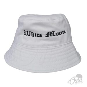 หมวกบักเก็ต-ปักชื่อ-White-Moon-สีขาว-ด้านหน้า