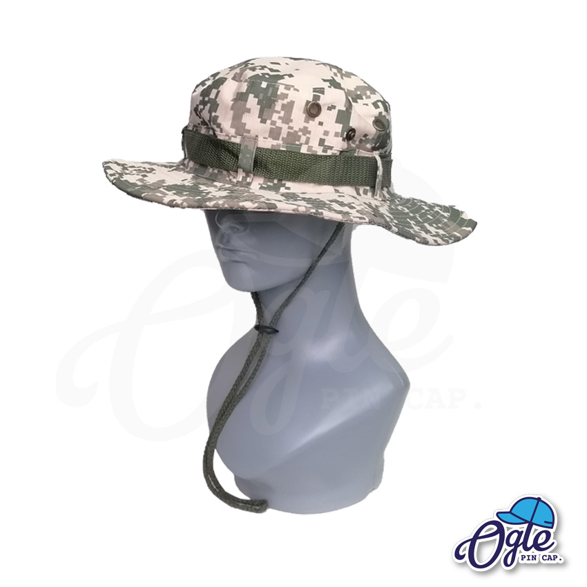 หมวกเดินป่า-หมวกลายพราง-ดิจิตอล-หมวกปีกทหาร-หมวกปีก กว้าง-หมวกปีกรอบ-หมวกมีเชือก-สีครีม