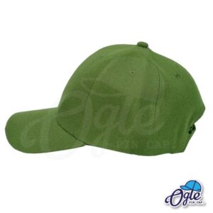 หมวกแก๊ป-สีเขียวขี้ม้า-ผ้าชาลี-ด้านข้าง