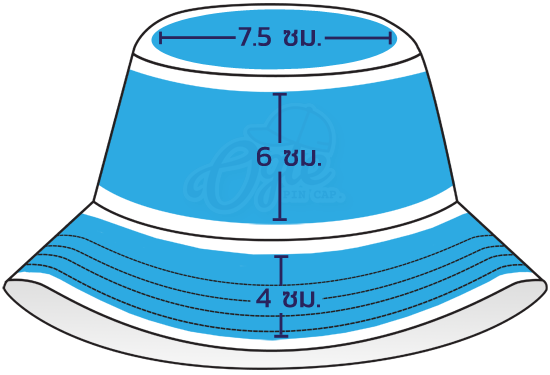 ขนาดพื้นปักหมวก-หมวกบักเก็ต-3ตำแหน่ง
