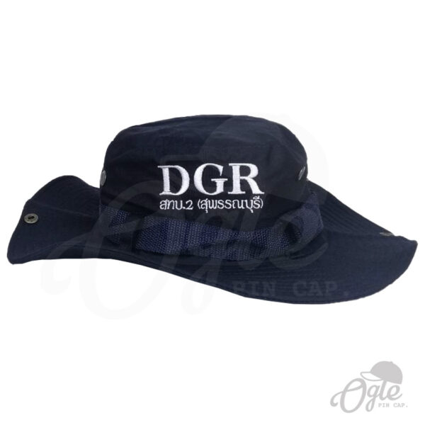 หมวกเดินป่า-สีกรม-หมวกปักชื่อ-DGR-ด้านหน้า