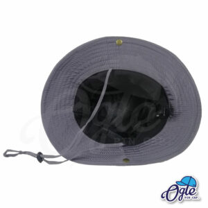 หมวกเดินป่า-หมวกปีกกว้าง-หมวกปีกรอบ-กันแดด-หมวกมีเชือก-สีเทา-ด้านใน