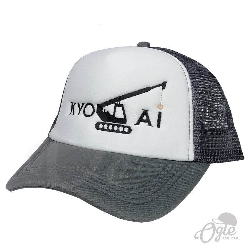 หมวกตาข่าย-สีเทา-หมวกปักโลโก้-KOYAI-ด้านข้าง หมวกตาข่าย-สีเทา-หมวกปักโลโก้-KOYAI-ด้านข้าง