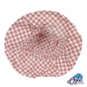 หมวกบักเก็ต-ปีกกว้าง-2ด้าน-สีส้ม-ลายตาราง-ด้านใน