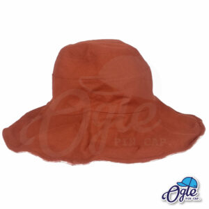 หมวกบักเก็ต-หมวกปีกรอบ-หมวกปีกกว้าง-เกาหลี-แบบ2-ด้าน-สีส้ม