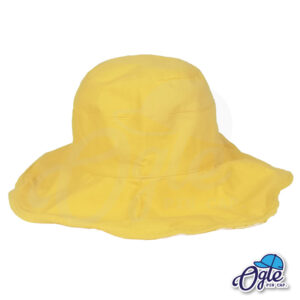 หมวกบักเก็ต-หมวกปีกรอบ-หมวกปีกกว้าง-เกาหลี-แบบ2-ด้าน-สีเหลือง