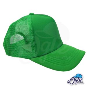 หมวกตาข่าย-สีเขียวล้วน-ด้านซ้าย