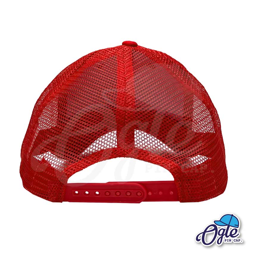 back-side-trucker-cap-red หมวกตาข่าย สีแดง ด้านหลัง