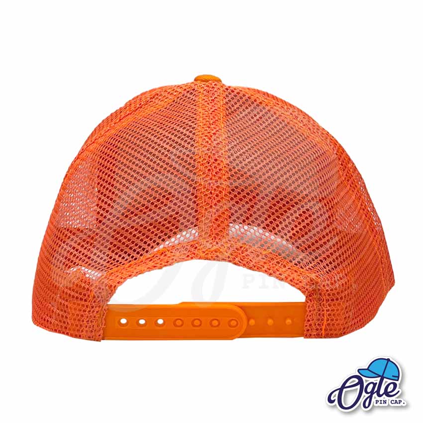 fabric-trucker-cap-orange-back ด้านหลังหมวกตาข่าย สีส้ม