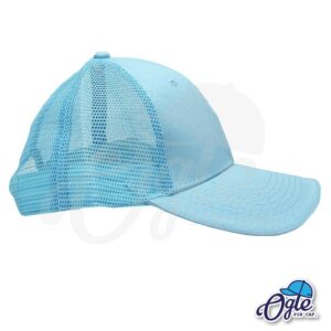 หมวกสีฟ้า ตาข่าย ด้านข้าง