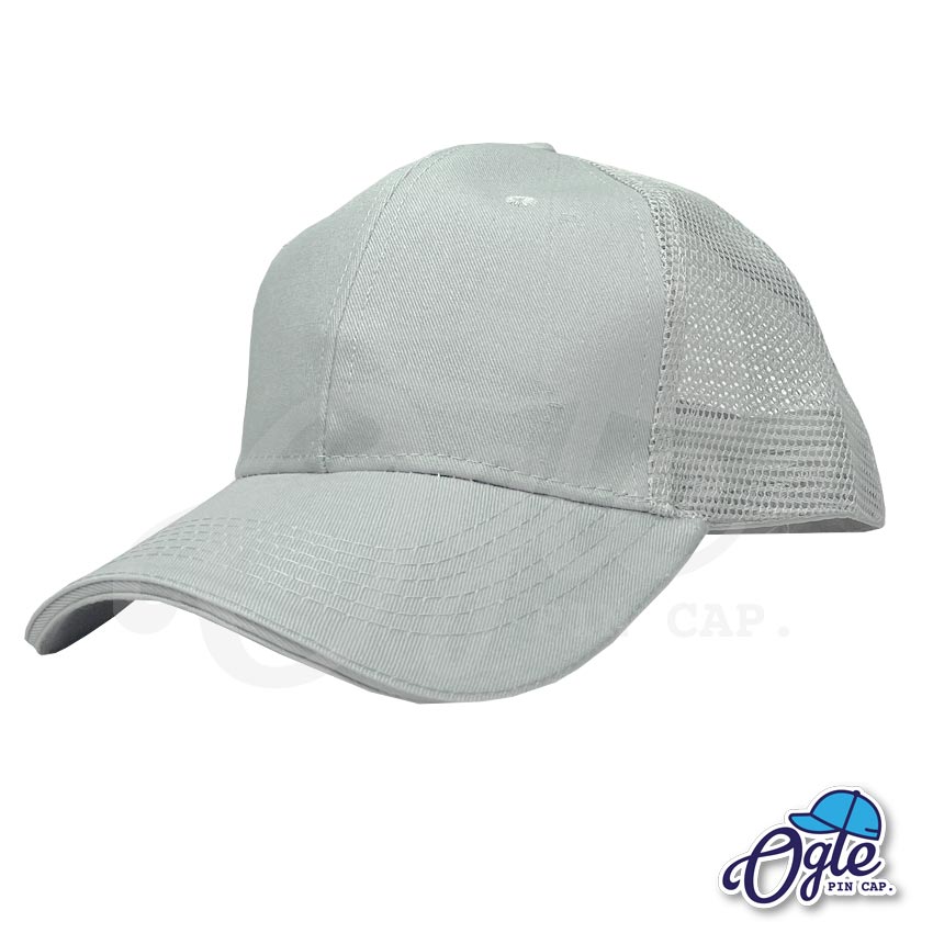 right-gray-trucker-cap หมวกตาข่าย วินเทจ สีเทา