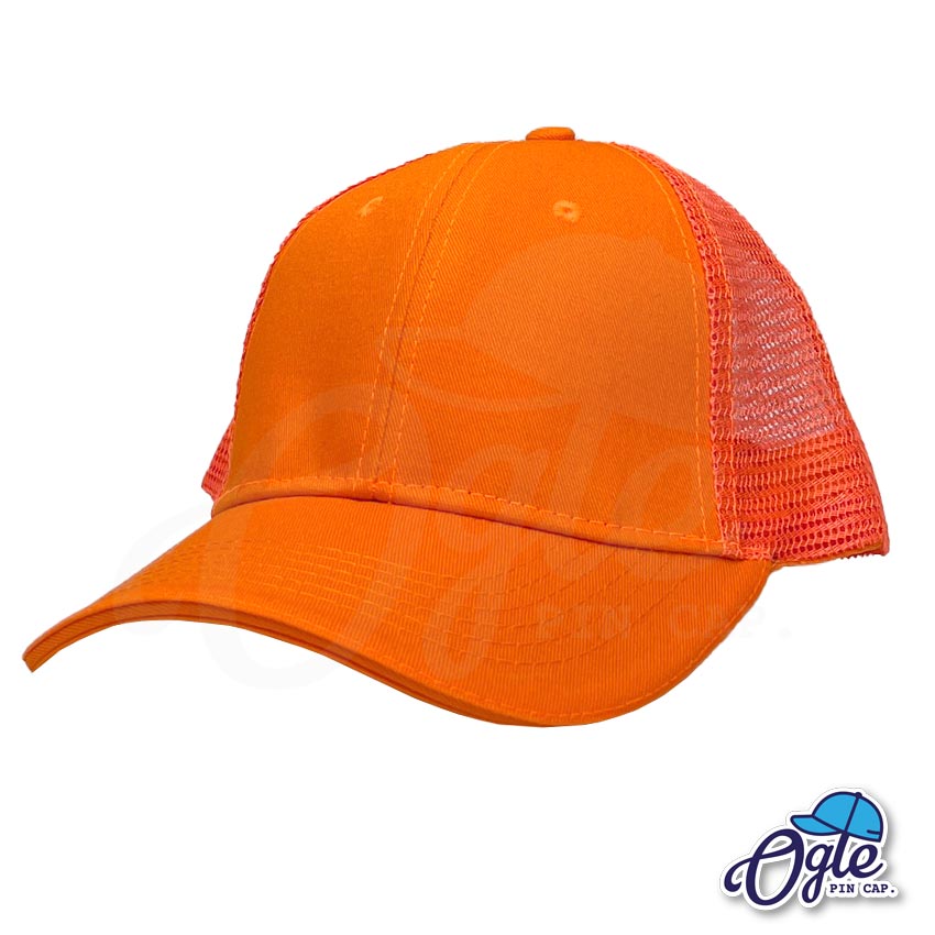 right-side-trucker-cap-orange หมวกตาข่าย วินเทจ สีส้ม