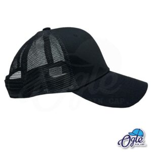 ด้านข้าง หมวกตาข่าย สีดำ