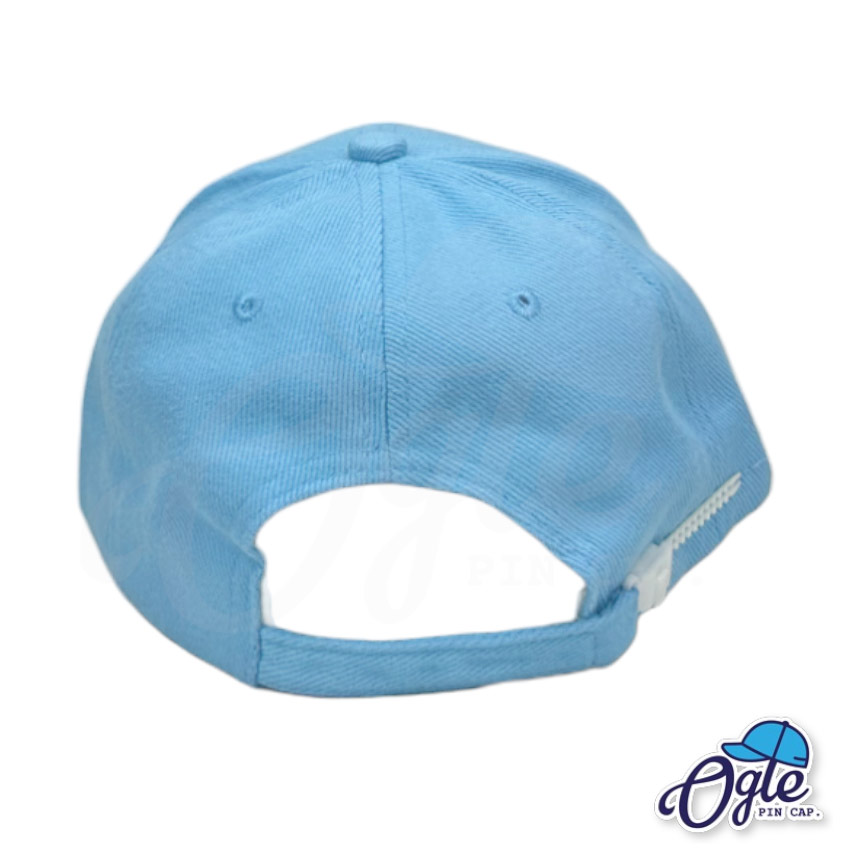 หมวกแก๊ปสีฟ้า-ด้านหลัง หมวกแก๊ปสีฟ้า-ด้านหลัง